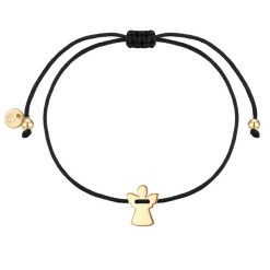 Glanzstücke München Bransoletka Aniol ze Srebra Sterling w zlocie Bransoletki 1 ct Damski. Czarne bransoletki damskie Glanzstücke München, pozłacane. Za 169.99 zł.