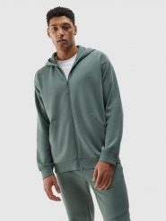 4F Bluza dresowa rozpinana z kapturem z bawełny organicznej męska - khaki L. Brązowe bluzy z kapturem męskie 4f, l, z bawełny. W wyprzedaży za 139.99 zł.
