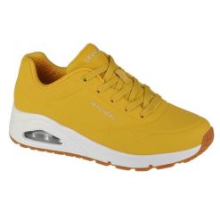 Buty sportowe Sneakersy damskie, Skechers Uno-Stand on Air. Żółte buty sportowe na co dzień damskie Skechers, bez wzorów, z materiału, trekkingowe. Za 366.00 zł.