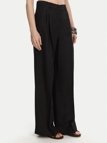 Weekend Max Mara Spodnie palazzo Veliero 2515131132 Czarny Wide Leg. Czarne spodnie materiałowe damskie Weekend Max Mara, bez wzorów, ze lnu. Za 699.99 zł.