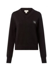 Calvin Klein Jeans Sweter Kobiety Bawełna czarny, XS. Czarne swetry klasyczne damskie Calvin Klein Jeans, xs, z bawełny, bez kołnierzyka. Za 279.95 zł.
