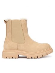 Calvin Klein Botki V3A5-83126-0315500 S Beżowy. Brązowe botki dziewczęce CALVIN KLEIN, bez wzorów, ze skóry, bez ramiączek. Za 419.99 zł.