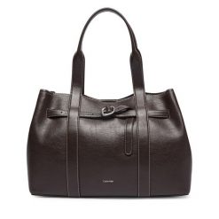 Torebka Calvin Klein. Brązowe torebki klasyczne damskie CALVIN KLEIN, bez wzorów, bez dodatków. Za 749.99 zł.