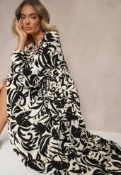 Czarna Sukienka Rozkloszowana z Wiskozą i Abstrakcyjnym Wzorem Firozi. Czarne sukienki damskie Renee, na co dzień, l, bez wzorów, z wiskozy, eleganckie, bez kołnierzyka, bez ramiączek, maxi, rozkloszowane. Za 64.99 zł.
