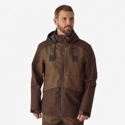Kurtka Solognac 500 Renfort. Brązowe kurtki męskie SOLOGNAC, xl, bez wzorów, z poliesteru, bez kaptura. Za 349.99 zł.