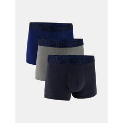 Bokserki męskie 3-pak Under Armour M Perf Cotton 3in Dark Blue Dark Blue. Niebieskie bokserki męskie Under Armour, bez wzorów, z bawełny. Za 273.99 zł.
