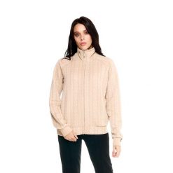 Bluza z zamek błyskawiczny na co dzień na siłownię. Brązowe bluzy bez kaptura damskie LEONE 1947 APPAREL, z bawełny. W wyprzedaży za 134.57 zł.