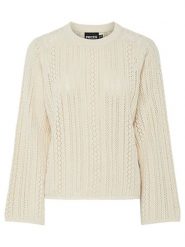 Pieces Sweter w kolorze kremowym rozmiar: XL. Brązowe swetry klasyczne damskie Pieces, xl, z bawełny, bez kołnierzyka. Za 87.81 zł.