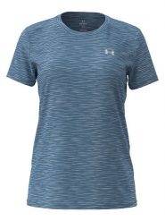 Under Armour Koszulka sportowa "Tech" w kolorze niebieskoszarym rozmiar: S. Niebieskie bluzki sportowe damskie Under Armour, s, bez wzorów, z materiału, bez ramiączek. Za 69.99 zł.