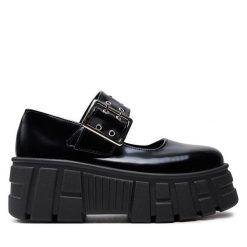 Półbuty Altercore. Czarne półbuty damskie Altercore, bez wzorów, bez obcasa, na koturnie. Za 199.99 zł.