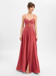 Luxuar Fashion Damska sukienka wieczorowa Kobiety czerwony jednolity, 44. Czerwone sukienki damskie Luxuar Fashion, bez wzorów, z szyfonu, wizytowe, bez kołnierzyka, bez ramiączek, gorsetowe. Za 999.95 zł.