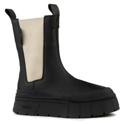 Buty damskie botki sportowe Puma MAYZE STACK CHELSEA. Brązowe buty sportowe na co dzień damskie Puma, bez wzorów, trekkingowe. W wyprzedaży za 259.00 zł.