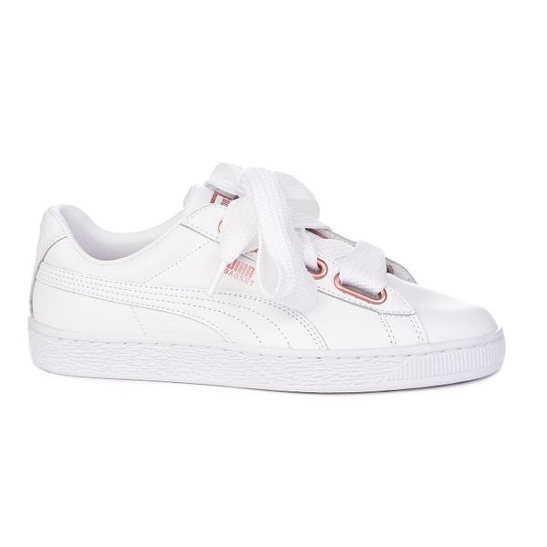 PUMA Basket Heart Leather Wns ZLN 0354 – Białe skórzane trampki. Białe trampki i tenisówki męskie Puma, bez wzorów, bez zapięcia. Za 267.99 zł.