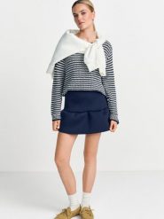 Rich & Royal Sweter z dzianiny Kobiety Bawełna niebieski|biały, XS. Białe swetry klasyczne damskie Rich & Royal, xs, z bawełny, bez kołnierzyka. Za 379.95 zł.