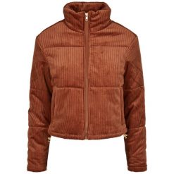 Kurtka damska Urban Classics corduroy puffer (grandes tailles). Brązowe kurtki damskie Urban Classics, bez wzorów, z puchu, bez kaptura. Za 336.00 zł.