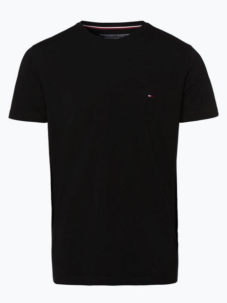 Tommy Hilfiger T-shirt Mężczyźni Dżersej czarny, S. Czarne t-shirty męskie Tommy Hilfiger, m, bez wzorów, z bawełny, bez kołnierzyka. Za 179.95 zł.