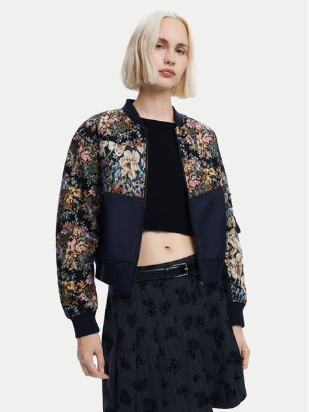 Desigual Kurtka bomber Roterdam 24WWEWB1 Czarny Regular Fit. Czarne kurtki damskie Desigual, xs, bez wzorów, z bawełny, bez kaptura. Za 519.99 zł.
