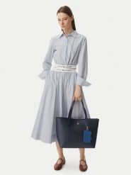 Tommy Hilfiger Torebka Th Icon Tote AW0AW18724 Granatowy. Niebieskie torebki klasyczne damskie Tommy Hilfiger, bez wzorów, ze skóry, bez dodatków. Za 649.99 zł.