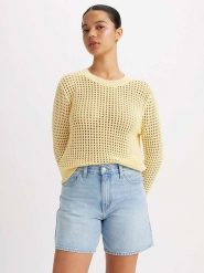 Levi's Sweter w kolorze żółtym rozmiar: S. Żółte swetry klasyczne damskie Levi's, s, z bawełny, bez kołnierzyka. Za 158.10 zł.