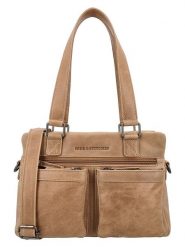 HIDE & STITCHES Skórzana torebka w kolorze beżowym - 27 x 18 x 10 cm rozmiar: onesize. Brązowe torebki klasyczne damskie HIDE & STITCHES, bez wzorów, z materiału, bez dodatków. Za 252.99 zł.