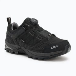 Buty trekkingowe męskie RIGEL LOW FITGO skóra wodoodporne. Czarne buty trekkingowe męskie CMP, z gumy, bez zapięcia, outdoorowe. Za 439.99 zł.