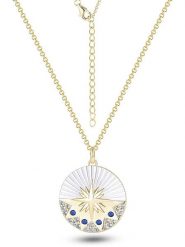 DI GIORGIO Pozłacany naszyjnik z zawieszką - dł. 40 cm rozmiar: onesize. Niebieskie naszyjniki damskie DI GIORGIO, pozłacane. Za 243.64 zł.