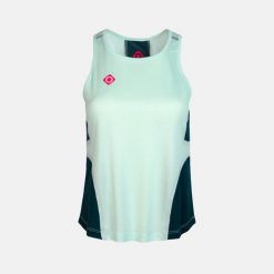 SPEZIA Technical Tank Top – lekki, oddychający i szybkoschnący. Zielone topy damskie IZAS, bez wzorów, bez kołnierzyka. Za 139.09 zł.
