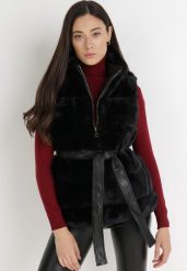 Czarna Dwustronna Kamizelka Adale. Czarne kamizelki damskie Born2be, l. Za 149.99 zł.