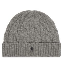 Czapka Polo Ralph Lauren. Szare czapki męskie Polo Ralph Lauren, na zimę, bez wzorów. Za 519.99 zł.