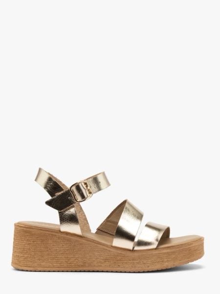 Platynowe sandały damskie na obcasie. Szare sandały damskie Ryłko, bez wzorów, ze skóry, bez obcasa, na obcasie. Za 329.99 zł.