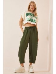 Happiness Istanbul Spodnie w kolorze khaki rozmiar: 38. Brązowe spodnie materiałowe damskie Happiness Istanbul, bez wzorów, z materiału. Za 60.99 zł.