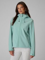 4F Kurtka softshell wiatroodporna damska - turkusowy XXL. Niebieskie kurtki softshell damskie 4f, xxl, bez wzorów, z softshellu, bez kaptura. Za 299.99 zł.