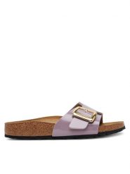 Birkenstock Klapki Catalina Cushion Buckle 1029389 Różowy. Czerwone klapki damskie Birkenstock, bez wzorów, ze skóry, bez obcasa. Za 399.99 zł.