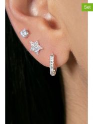 Heliophilia Kolczyki (3 szt.) rozmiar: onesize. Szare kolczyki damskie Heliophilia, z cyrkonią, srebrne. Za 135.17 zł.