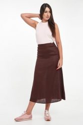 Spódnica lniana Beth ECOALF. Spódniczki damskie Ecoalf, bez wzorów. Za 529.00 zł.