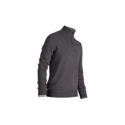 Ciepły sweter do golfa męski. Szare swetry męskie INESIS, l, bez wzorów, z bawełny, bez kołnierzyka. W wyprzedaży za 79.99 zł.