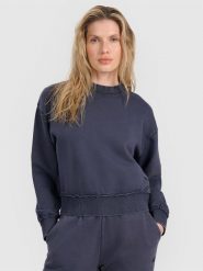 4F Bluza dresowa nierozpinana bez kaptura damska - granatowa XXL. Niebieskie bluzy bez kaptura damskie 4f, xs, z bawełny. W wyprzedaży za 99.99 zł.