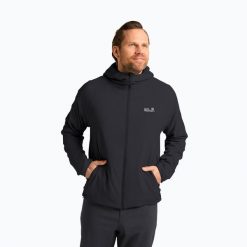 Kurtka softshell męska Jack Wolfskin Prelight Ins. Czarne kurtki softshell damskie Jack Wolfskin, m, bez wzorów, z softshellu, bez kaptura. Za 729.99 zł.