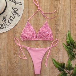 Bikini wiązane regulowane na plażę i basen Gorana. Czarne bikini damskie Intica, bez wzorów. Za 169.00 zł.