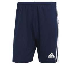 Spodenki piłkarskie męskie adidas Squadra 21 Short. Białe szorty męskie Adidas, z dzianiny, bez kołnierzyka. Za 104.15 zł.