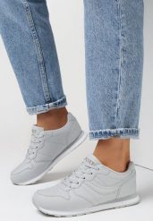Jasnoszare Buty Sportowe Laodosa. Szare buty sportowe na co dzień damskie Born2be, z aplikacjami, ze skóry. Za 74.99 zł.