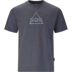 T-shirt SOS Kvitfjell V2. Szare t-shirty męskie SOS, s, bez wzorów, z bawełny, bez kołnierzyka. Za 155.50 zł.