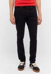 Męskie Spodnie jeansowe Mustang Style Frisco Skinny Denim Black 1016792 4000 902. Czarne spodnie materiałowe męskie Mustang, bez wzorów, z denimu. Za 219.99 zł.