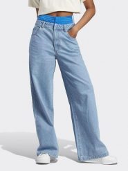 Adidas Dżinsy - Comfort fit - w kolorze błękitnym rozmiar: 36. Niebieskie jeansy damskie Adidas, z podwyższonym stanem. Za 191.42 zł.