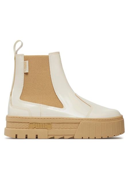 Puma Sztyblety Mayze Chelsea Jelly Wns 393626 03 Biały. Białe botki damskie Puma, ze skóry, bez obcasa, na płaskiej podeszwie, bez zapięcia. Za 549.99 zł.