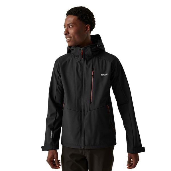 Męska Kurtka Soft Shell Hewitts X Colour Block. Czarne kurtki męskie Regatta, m, bez wzorów, z materiału, z kapturem. Za 648.99 zł.