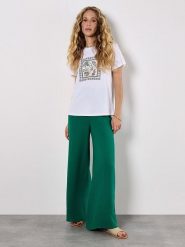 Apricot Spodnie w kolorze zielonym rozmiar: L. Zielone spodnie materiałowe damskie Apricot, bez wzorów, z bawełny. Za 105.14 zł.