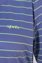 Damskie Bluzka funkcyjna paski wycięcie okrągły dekolt rękaw 1/2. Niebieskie bluzki sportowe damskie Ulla Popken, plus size, z dżerseju, bez kołnierzyka, bez ramiączek. Za 199.99 zł.
