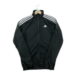 Second life - Kurtka dresowa męska - Stan bardzo dobry. Czarne kurtki treningowe męskie Adidas, m, bez wzorów, z dresówki, na fitness i siłownię. Za 143.46 zł.