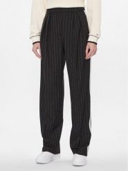 Tommy Hilfiger Spodnie materiałowe Relaxed Straight Pinstripe Pant WW0WW40513 Czarny Straight Fit. Czarne spodnie materiałowe damskie Tommy Hilfiger, bez wzorów, z materiału. Za 889.99 zł.